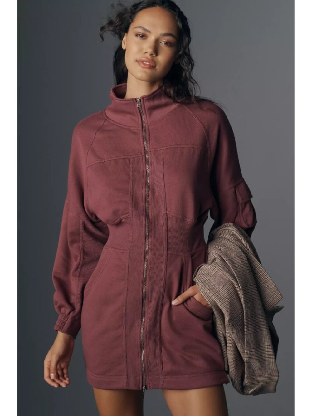 Anthropologie Daily Practice Long-Sleeve Pop Trick Mini Dress